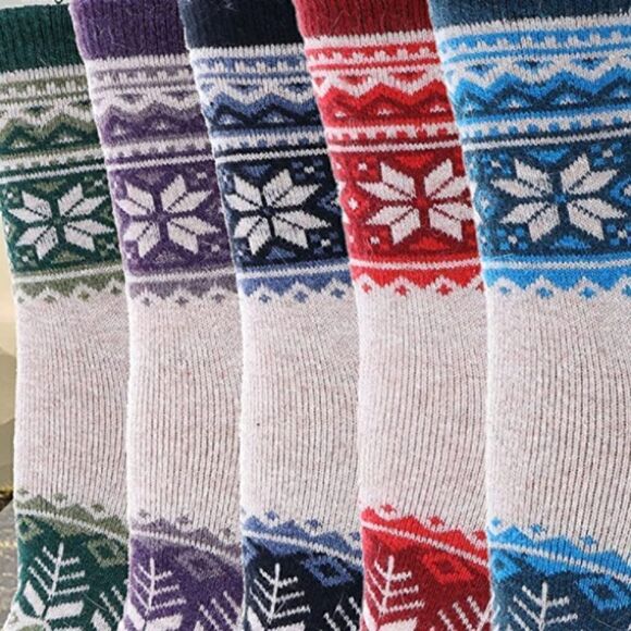 Winter Pattern Merino Wool Blend Socks - Picture 3 of 6